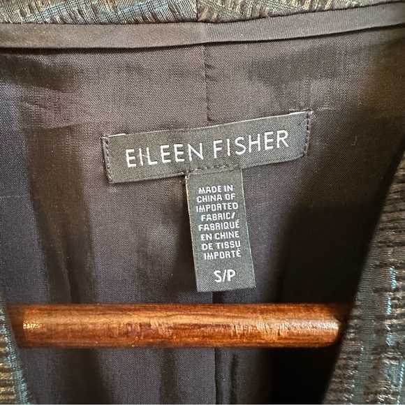Eileen Fisher Women’s Pine Infinity Jacquard Blazer Shawl Collar 3/4 Sleeve - Picture 3 of 4